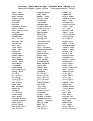 University of Alaska Anchorage â¢ Chancellor's List â¢ Spring 2010