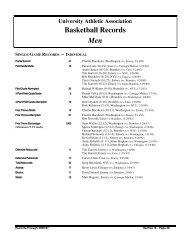 Basketball Records Men - University Athletic Association