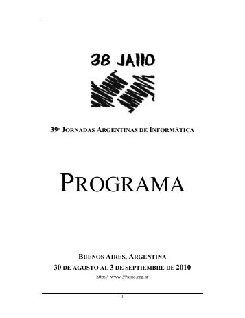 Programa Preliminar - 39 JAIIO - Universidad Argentina de la Empresa