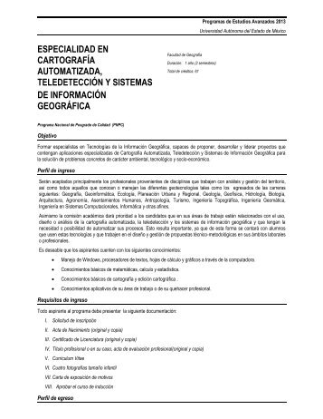 especialidad en cartografía automatizada, teledetección y sistemas ...