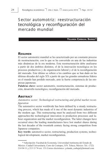 reestructuración tecnológica y reconfiguración del mercado mundial