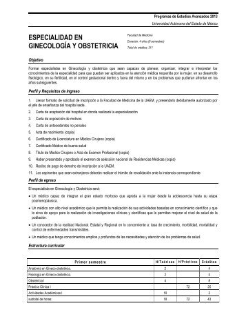 Esp. en Ginecologia y Obstetricia - Universidad Autónoma del ...