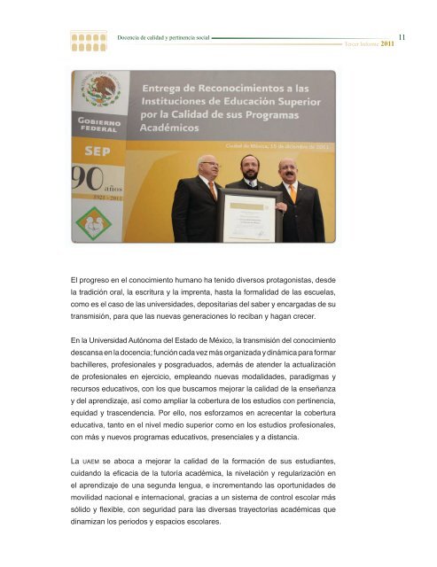 Tercer Informe - Universidad Autónoma del Estado de México