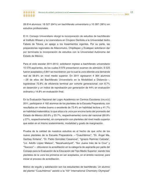 Tercer Informe - Universidad Autónoma del Estado de México