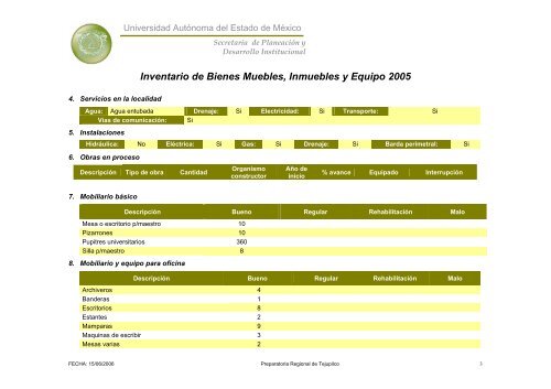 Inventario 2005 - Universidad Autónoma del Estado de México