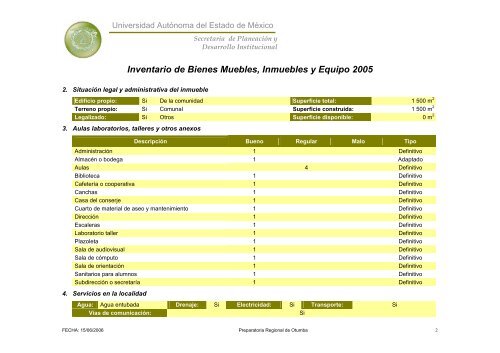 Inventario 2005 - Universidad Autónoma del Estado de México