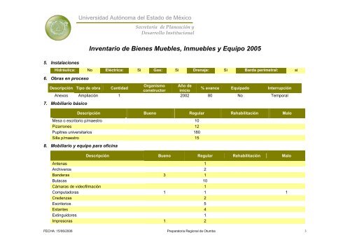 Inventario 2005 - Universidad Autónoma del Estado de México