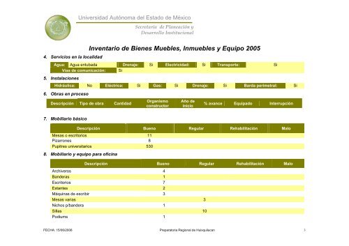 Inventario 2005 - Universidad Autónoma del Estado de México