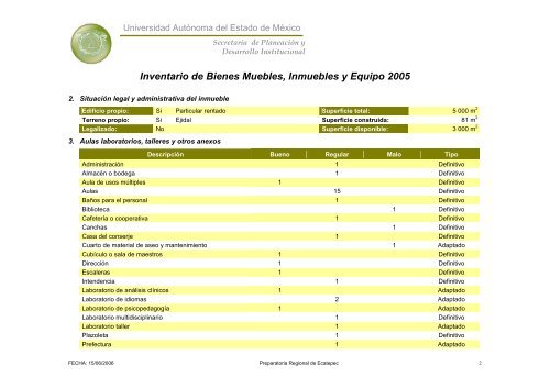 Inventario 2005 - Universidad Autónoma del Estado de México