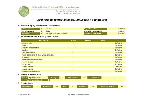 Inventario 2005 - Universidad Autónoma del Estado de México