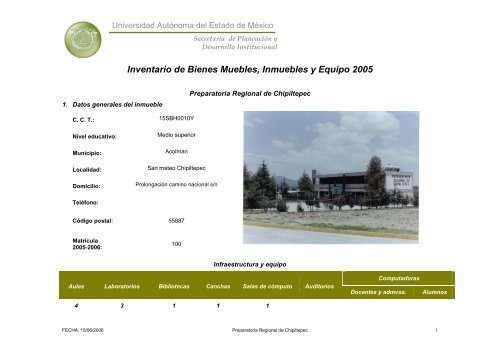 Inventario 2005 - Universidad Autónoma del Estado de México