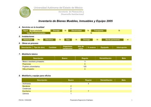 Inventario 2005 - Universidad Autónoma del Estado de México