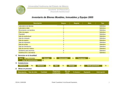 Inventario 2005 - Universidad Autónoma del Estado de México