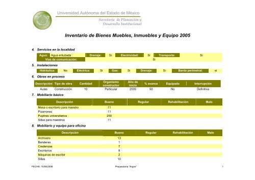 Inventario 2005 - Universidad Autónoma del Estado de México