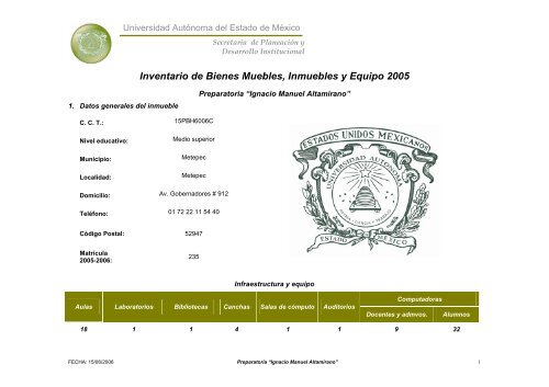 Inventario 2005 - Universidad Autónoma del Estado de México