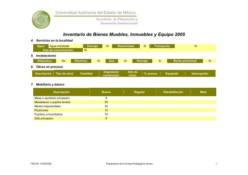 Inventario 2005 - Universidad Autónoma del Estado de México