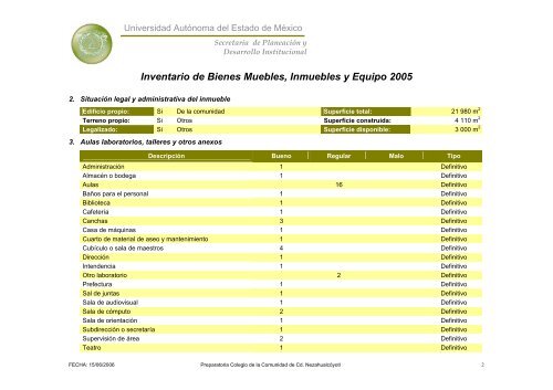 Inventario 2005 - Universidad Autónoma del Estado de México