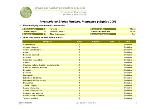 Inventario 2005 - Universidad Autónoma del Estado de México