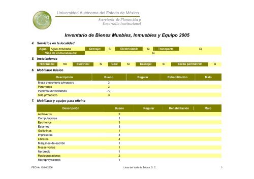 Inventario 2005 - Universidad Autónoma del Estado de México