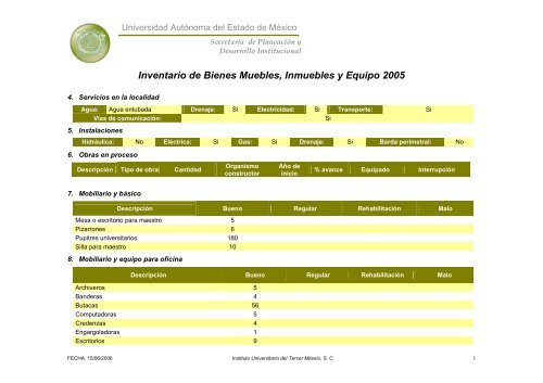 Inventario 2005 - Universidad Autónoma del Estado de México