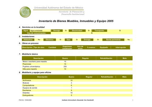 Inventario 2005 - Universidad Autónoma del Estado de México