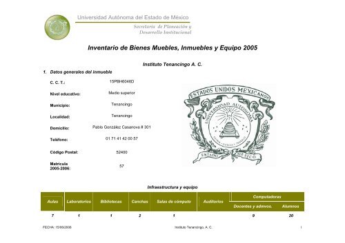 Inventario 2005 - Universidad Autónoma del Estado de México