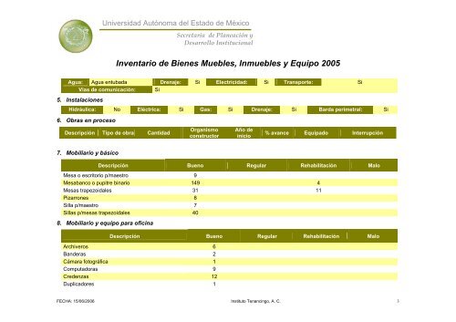 Inventario 2005 - Universidad Autónoma del Estado de México