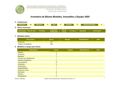 Inventario 2005 - Universidad Autónoma del Estado de México