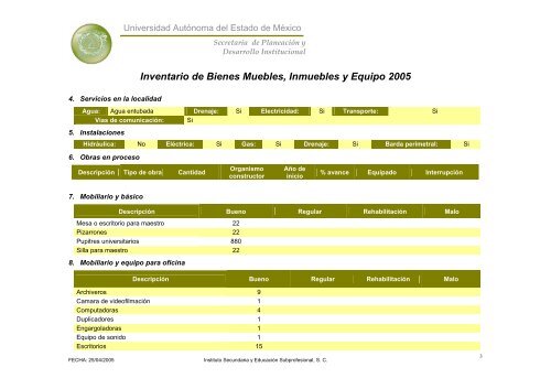 Inventario 2005 - Universidad Autónoma del Estado de México