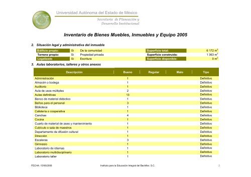 Inventario 2005 - Universidad Autónoma del Estado de México