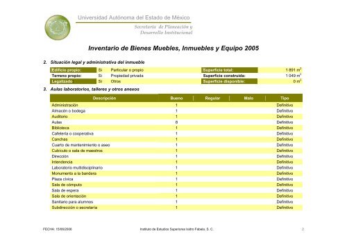 Inventario 2005 - Universidad Autónoma del Estado de México