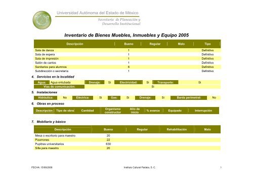 Inventario 2005 - Universidad Autónoma del Estado de México