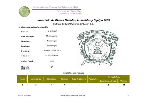 Inventario 2005 - Universidad Autónoma del Estado de México