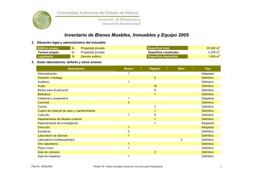 Inventario 2005 - Universidad Autónoma del Estado de México