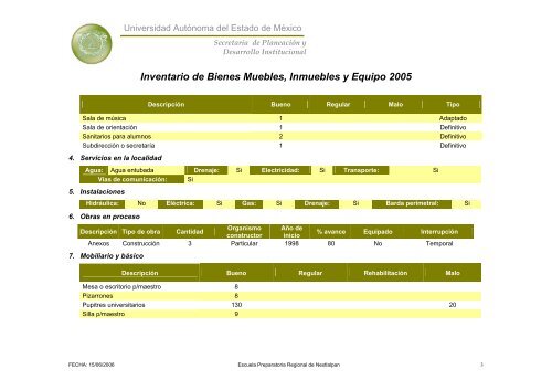 Inventario 2005 - Universidad Autónoma del Estado de México