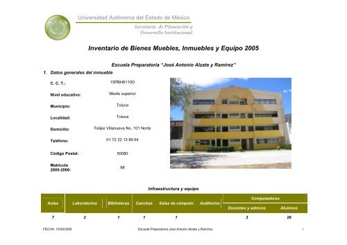 Inventario 2005 - Universidad Autónoma del Estado de México