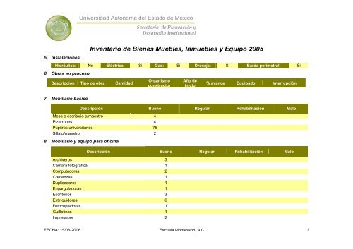 Inventario 2005 - Universidad Autónoma del Estado de México