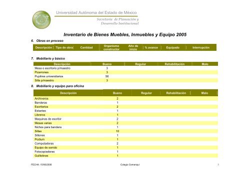 Inventario 2005 - Universidad Autónoma del Estado de México