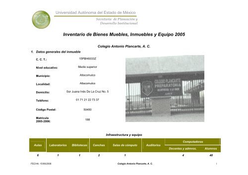 Inventario 2005 - Universidad Autónoma del Estado de México