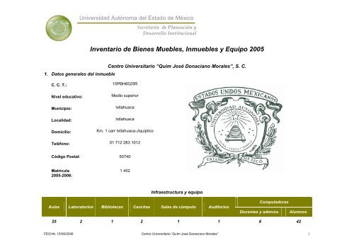 Inventario 2005 - Universidad Autónoma del Estado de México