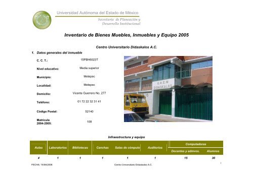 Inventario 2005 - Universidad Autónoma del Estado de México