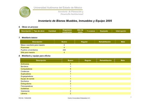 Inventario 2005 - Universidad Autónoma del Estado de México