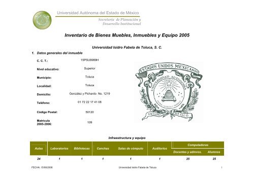 Inventario 2005 - Universidad Autónoma del Estado de México