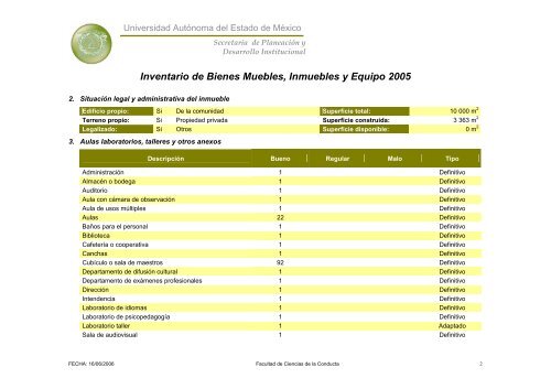 Inventario 2005 - Universidad Autónoma del Estado de México