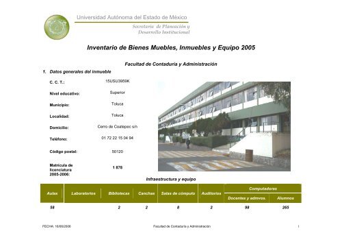 Inventario 2005 - Universidad Autónoma del Estado de México