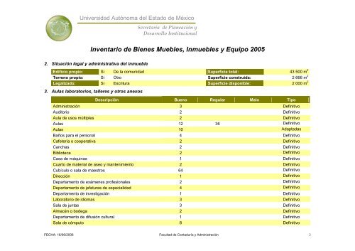 Inventario 2005 - Universidad Autónoma del Estado de México