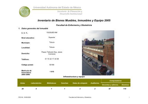 Inventario 2005 - Universidad Autónoma del Estado de México