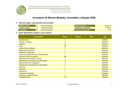 Inventario 2005 - Universidad Autónoma del Estado de México