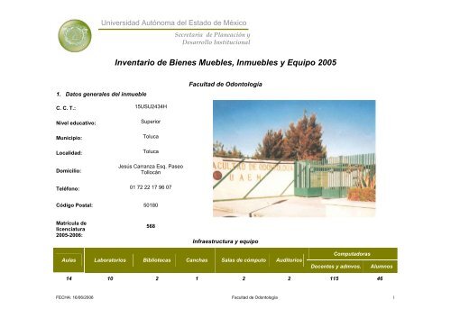 Inventario 2005 - Universidad Autónoma del Estado de México