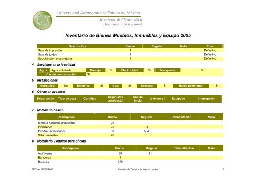 Inventario 2005 - Universidad Autónoma del Estado de México